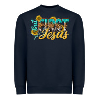 Navy but first jesus Heavyweight Sweatshirt - NancyCooperArtShop