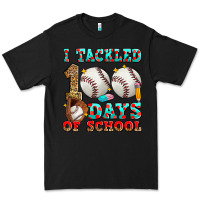 Black i tackled 100 days of school baseball Premium Tee - Zillion Design Studio