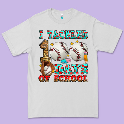 I Tackled 100 Days Of School Baseball Premium Tee Designed By Zillion Design Studio