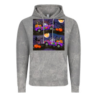 Cloud Rock halloween spooky truck seamless pattern Vintage Hoodie - BundleAndBundleShop