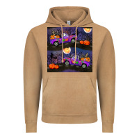 Vintage Camel halloween spooky truck seamless pattern Vintage Hoodie - BundleAndBundleShop