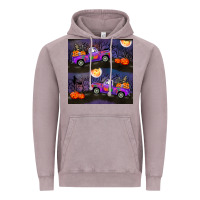 Halloween Spooky Truck Seamless Pattern Vintage Hoodie | Teevron