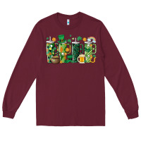 Burgundy st.patricks stanley Long Sleeve Tee - MaliasSmallBusiness