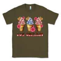 Army Green floral ice cream Classic Tee - AdoDesignShop