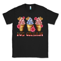 Black floral ice cream Classic Tee - AdoDesignShop