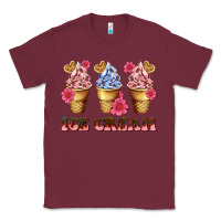 Burgundy floral ice cream Classic Tee - AdoDesignShop