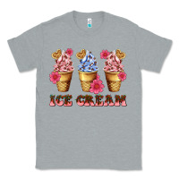 Heather Grey floral ice cream Classic Tee - AdoDesignShop