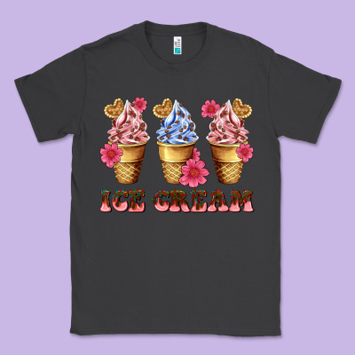 Floral Ice Cream Classic Tee Designed By Adodesignshop