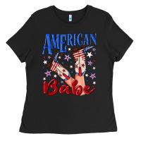 Black American babe 4th july Ladies Tee - texasbilliewilder