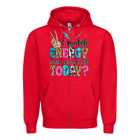 Red i match energy so how we gon' act today Zipper Hoodie - MaliasSmallBusiness