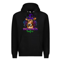 Black Hocus Pocus Heifer with Cow and Halloween Premium Hoodie - texasbilliewilder