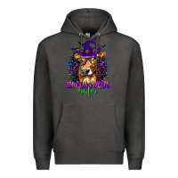 Charcoal Heather Hocus Pocus Heifer with Cow and Halloween Premium Hoodie - texasbilliewilder