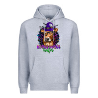 Heather Grey Hocus Pocus Heifer with Cow and Halloween Premium Hoodie - texasbilliewilder