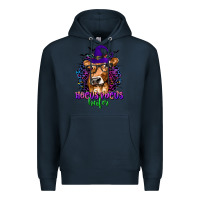 Navy Hocus Pocus Heifer with Cow and Halloween Premium Hoodie - texasbilliewilder