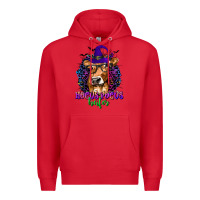 Red Hocus Pocus Heifer with Cow and Halloween Premium Hoodie - texasbilliewilder