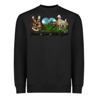 Black Peace Love Kiko Goat Heavyweight Sweatshirt - LillyAllenDesigns