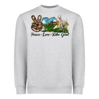 Heather Grey Peace Love Kiko Goat Heavyweight Sweatshirt - LillyAllenDesigns