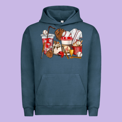 Baseball Coffee Cups Urban Hoodie Designed By Howdyjamesfarm