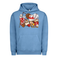 Pigment Pebble Blue Baseball coffee cups Urban Hoodie - HowdyJamesFarm