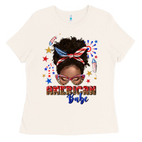 Bone American babe afro messy bun Ladies Tee - texasbilliewilder