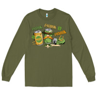 Army Green deink drank drunk st. patrick's day Long Sleeve Tee - MaliasSmallBusiness
