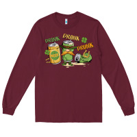 Burgundy deink drank drunk st. patrick's day Long Sleeve Tee - MaliasSmallBusiness
