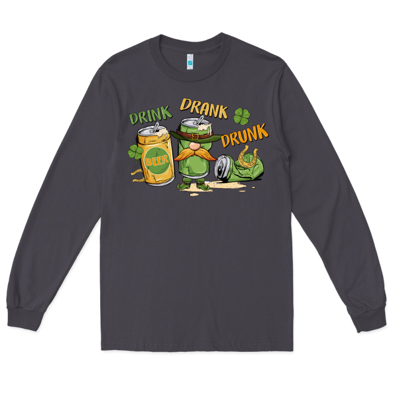 Deink Drank Drunk St. Patrick's Day Long Sleeve Tee by MaliasSmallBusiness | Teevron