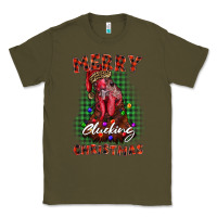 Army Green merry clucking christmas rooster Classic Tee - BarkalooDesign