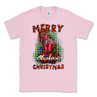 Bubblegum Pink merry clucking christmas rooster Classic Tee - BarkalooDesign