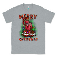 Heather Grey merry clucking christmas rooster Classic Tee - BarkalooDesign