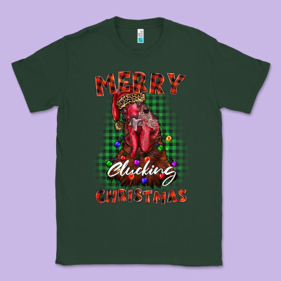 Merry Clucking Christmas Rooster Classic Tee Designed By Barkaloodesign