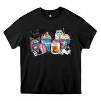 Black cat coffee cups Heavy Core Tee - Zillion Design Studio