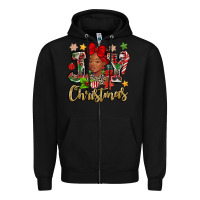 Black christmas joy black woman Zipper Hoodie - MaliasSmallBusiness