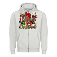 Christmas Joy Black Woman Zipper Hoodie | Teevron