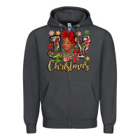 Smoke christmas joy black woman Zipper Hoodie - MaliasSmallBusiness