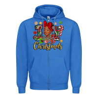True Royal christmas joy black woman Zipper Hoodie - MaliasSmallBusiness