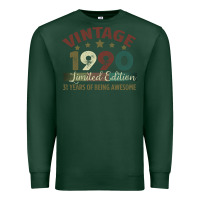 Sports Green Vintage 1990 Limited Edition 31 Years Of Being Awesome Premium Sweatshirt - Bettercallsaul