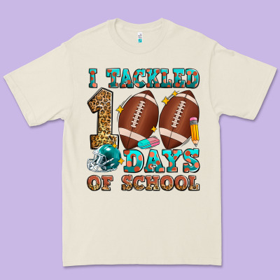 I Tackled 100 Days Of School American Football Premium Tee Designed By Zillion Design Studio