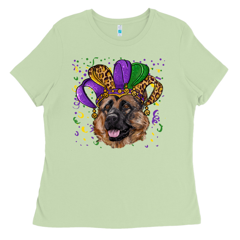 Mardi Gras Hat German Shepherd Ladies Tee by RanaPortraitStore | Teevron