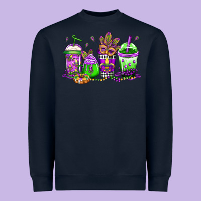 Mardi Gras Coffee Heavyweight Sweatshirt Designed By Jasminsmagicworld