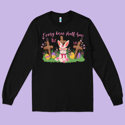 Every Knee Shall Bow Long Sleeve Tee Designed By Maliassmallbusiness