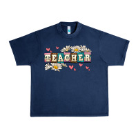 Navy daisy teacher Urban Heavy Tee - AdoDesignShop
