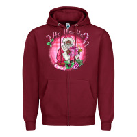 Burgundy ho ho ho pink black santa christmas Zipper Hoodie - MaliasSmallBusiness