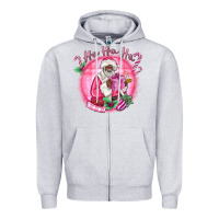 Heather Grey ho ho ho pink black santa christmas Zipper Hoodie - MaliasSmallBusiness