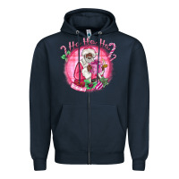Navy ho ho ho pink black santa christmas Zipper Hoodie - MaliasSmallBusiness