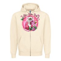 Sandshell ho ho ho pink black santa christmas Zipper Hoodie - MaliasSmallBusiness