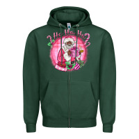 Sports Green ho ho ho pink black santa christmas Zipper Hoodie - MaliasSmallBusiness