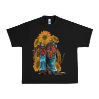 Western Boots With Sunflowers Urban Heavy Tee | Teevron