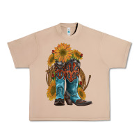 Burro western boots with sunflowers Urban Heavy Tee - Artiststas