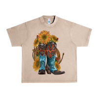 French Oak western boots with sunflowers Urban Heavy Tee - Artiststas